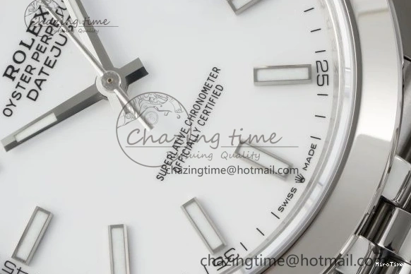 MiroTime 0508 RelaxedFit DateJust 41 SS Polished Bezel KING 1:1 Best Edition 904L Steel White Stick Dial on Jubilee Bracelet VR 2160